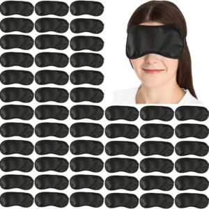 100PCS Sleep Masks Blindfold Eye Masks with Adjustable Strap for Women Men Eye Shade Cover for Travel Team Building Airplane (Black)