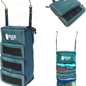 Pack Gear Hanging Carry-On Organizer - Our Standard Hanging Luggage Organizer Fits Any Carry On - Our Packing Cubes For Travel Use Mesh Windows to Make Finding Clothes Easy (Green, S)