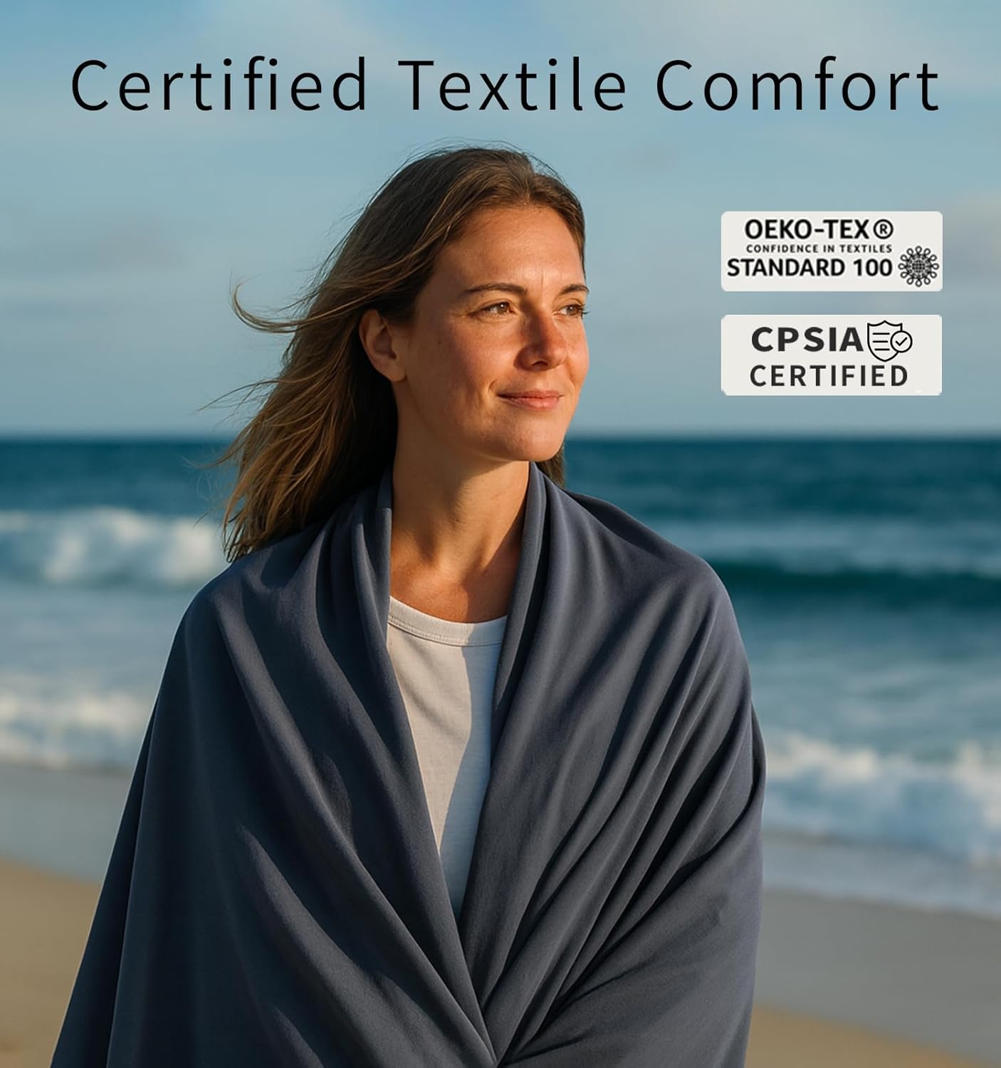 Litume Travel Blanket Lightweight and Breathable, 67 x 48 in Soft Airplane Flight Blanket for Travelers, Foldable Camping Sheet with Stuff Sack for Train, Camp, backpacking, office, home (Velvet E650) - Image 5