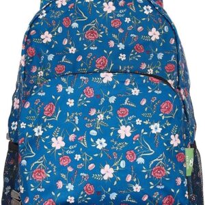 ECO CHIC Hiking Lightweight Packable Backpack - Foldable Daypack for Travel & Hiking & Outdoor Adventures - Waterproof Backpack from Recycled Materials (Floral Navy)