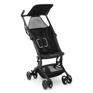 The Clutch Stroller by Delta Children - Lightweight Compact Folding Stroller - Fits Airplane Overhead Storage - Black