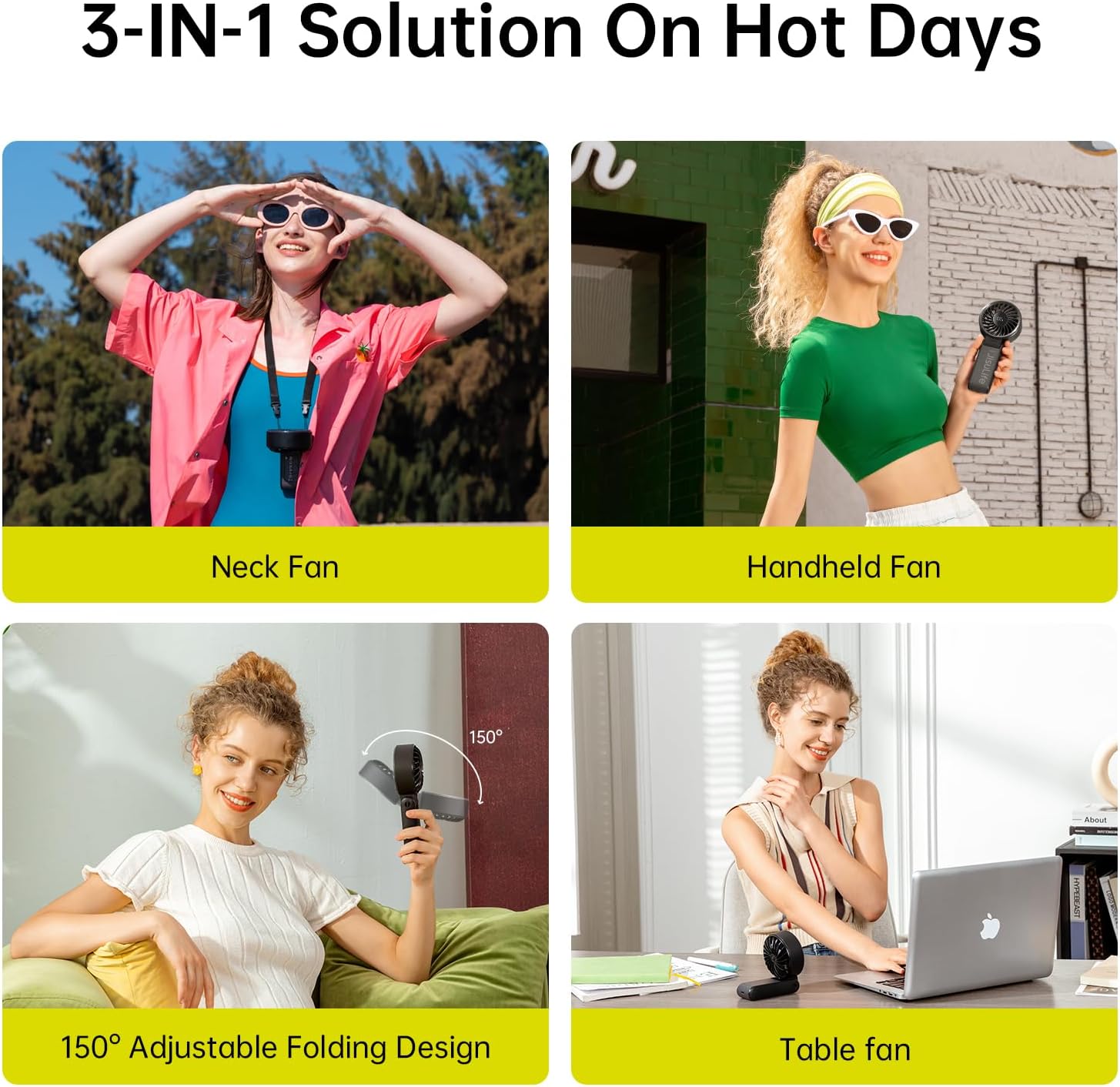 JISULIFE Handheld Fan Life7 – Ultimate Flexibility: High-Power Motor, LED Display, 19.5 Hrs Cooling, 5000mAh Rechargeable, 5-Speed, Foldable Design, 3-IN-1 Portable Fan for Travel Cruise Beach(Black) - Image 2