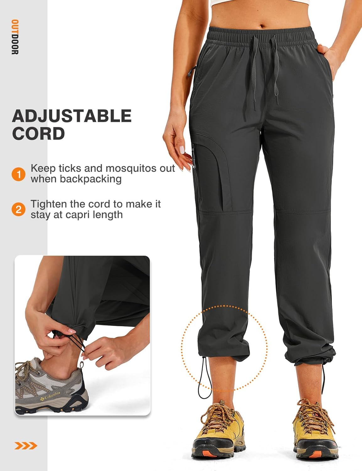 TBMPOY Women's Hiking Pants Water Resistant Lightweight Quick Dry Cargo Travel Fishing Work Camping Pant with 4 Pockets - Image 3