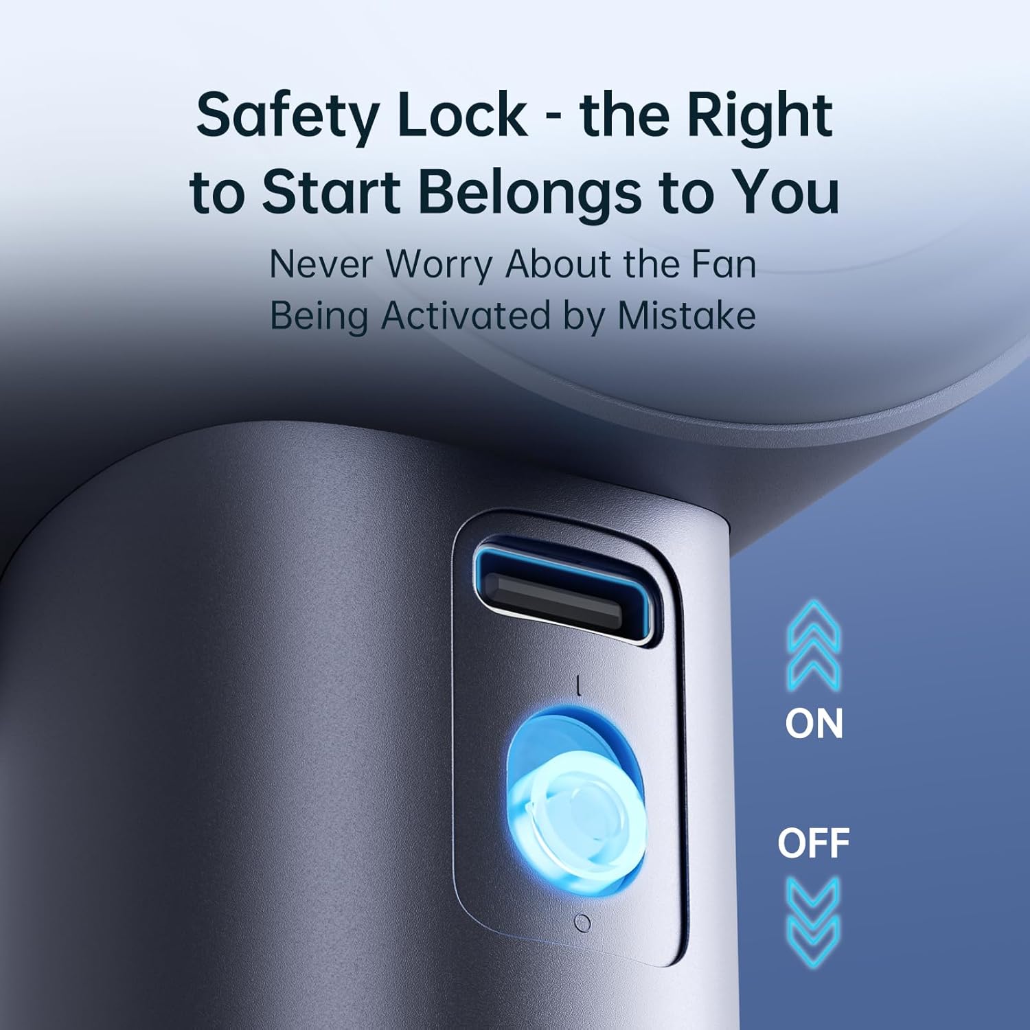 JISULIFE Portable Handheld Fan,Speed(1-100) Adjustable Turbo Mini and 3600mAh Battery Rechargeable Personal Fan,Digital Display,Gifts for Women Men Travel/Camping/Outdoor-Blue - Image 5