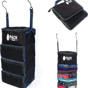 Pack Gear Hanging Carry-On Organizer - Our Standard Hanging Luggage Organizer Fits Any Carry On - Our Packing Cubes For Travel Use Mesh Windows to Make Finding Clothes Easy (Black, S)