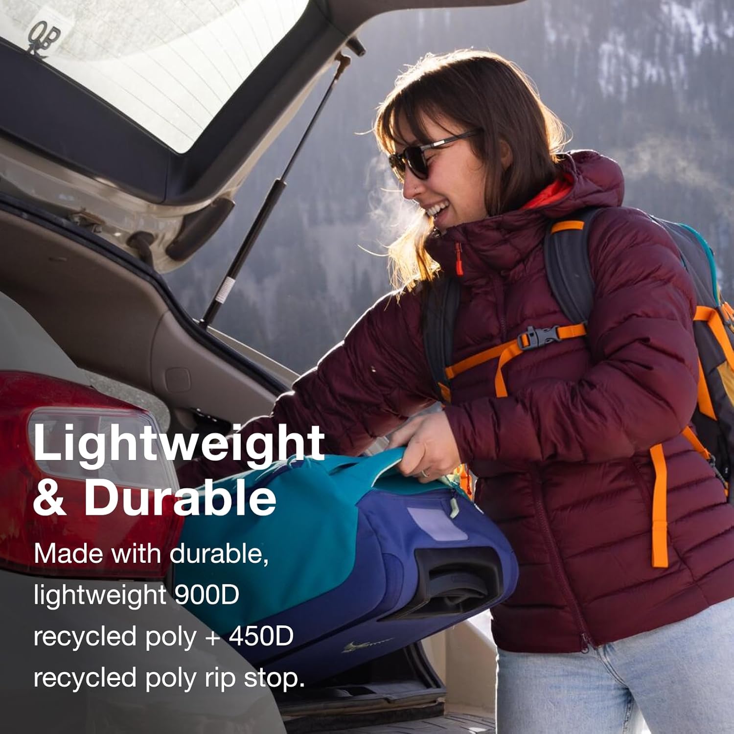 Osprey Daylite 40L Wheeled Carry On Collapsible Travel Duffel Bag, Lightweight Rolling Suitcase, Night Shift Blue - Image 3