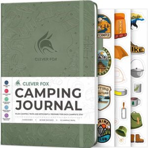 Clever Fox Camping Journal – Camper Log Book & RV Trip Planner – Outdoor Camp Journal & Adventure Travel Notebook – 12 Trips Total, 8 Pages per Trip – Hardcover, A5 Size (Cypress)