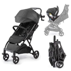 Summer Infant Ingenuity 3Dquickclose CS+ Compact Fold Stroller – Lightweight Stroller with Oversized Canopy, Extra-Large Storage and Compact Fold, Black