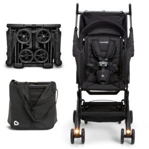 Munchkin® Night Owl™ Lightweight Travel Stroller with Wheel Lights, Ultra Compact Baby Stroller for Everyday Travel and Easy Storage, Essential Gear for Babies & Toddlers, Black