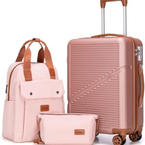 Carry On Luggage 22x14x9 Airline Approved, 20 Inch Carry on Suitcases with Wheels, ABS Lightweight Carry-on Luggage, Travel Suitcase Set with Wheels and TSA Lock