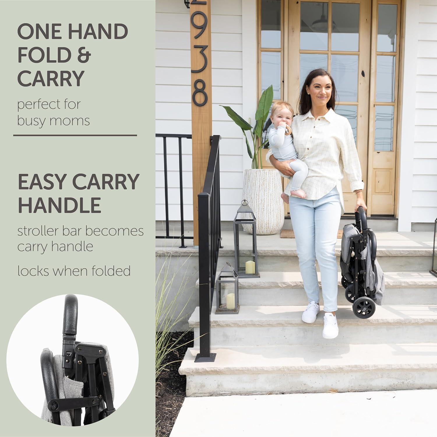 Lightweight Travel Stroller for Baby & Toddlers - Easy Fold & Compact Stroller with Canopy, Storage Basket, Multi-Position Recline & Convenient One-Hand Fold (Grey) - Image 6