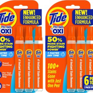 Tide Pen Stain Remover for Clothes, To Go Pen, Instant Stain Remover Pen & Spot Cleaner, Portable & Travel-Friendly, Works on Food & Drink Stains, Fits in Purses & Bags, 3 Count (Pack of 2)