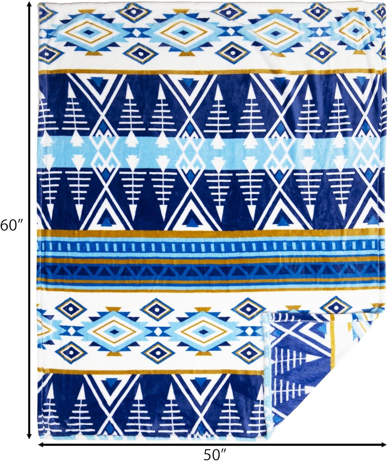 CARSTENS, INC. Travel Blanket, Premium Compact 2-in-1 Airplane Blanket/Pillow, Open Sky Blue Aztec - Image 6