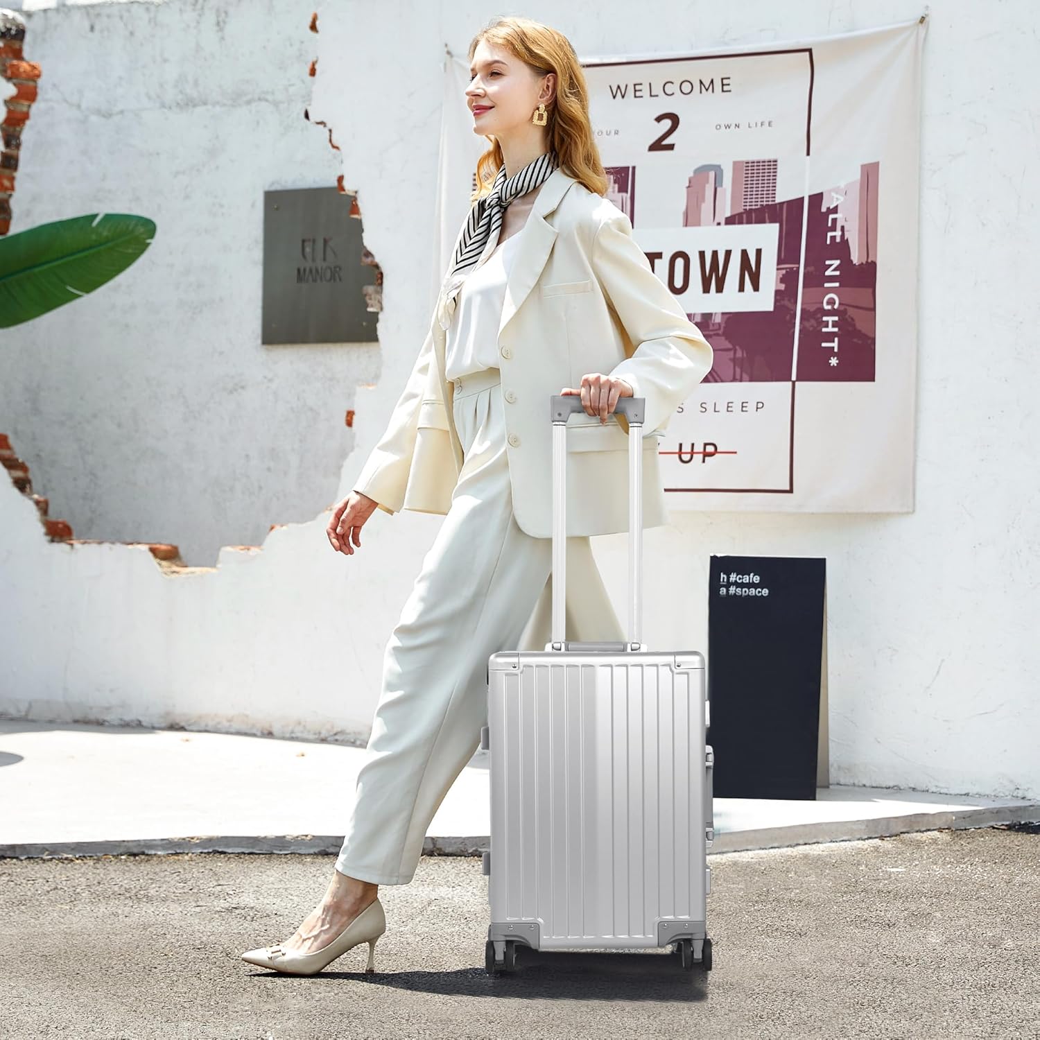 All Aluminum Carry On Luggage 22x14x9 Airline Approved,Hard Shell Carry On Luggage, Zipperless Luggage Aluminum Suitcase Luggage (sliver, 20inch) - Image 8