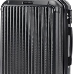 LIGHT FLIGHT Carry On Luggage 22x14x9 Airline Approved, Durable Hard Shell Carry On Suitcases with Wheels, Expandable Hardside Lightweight Travel Luggage with TSA Lock 20 Inch Carry on, Black