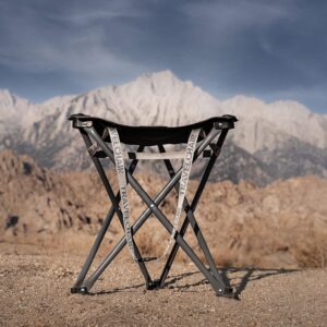 Travel Chair Big Slacker Stool, Portable Tripod Chair for Outdoor Adventures, Quick Folding Fishing Camping Travel Stool, Black & Gray