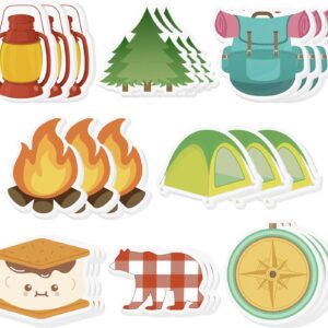24 Pcs Camping Sticky Notes Outdoor Adventure Travel Self-Stick Adhesive Memo Pads Hiking Tent Smores Writing Notepads Gifts School Office Stationery Supplies for Camper Kids Students, 480 Sheets