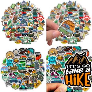 100 PCS Outdoor Adventure,Travel, Hiking, Camping Theme Stickers, for Laptop, Water Bottle, Luggage, Phone, Pad, Helmet, Guitar, Decals for Kids, Teens and Girls