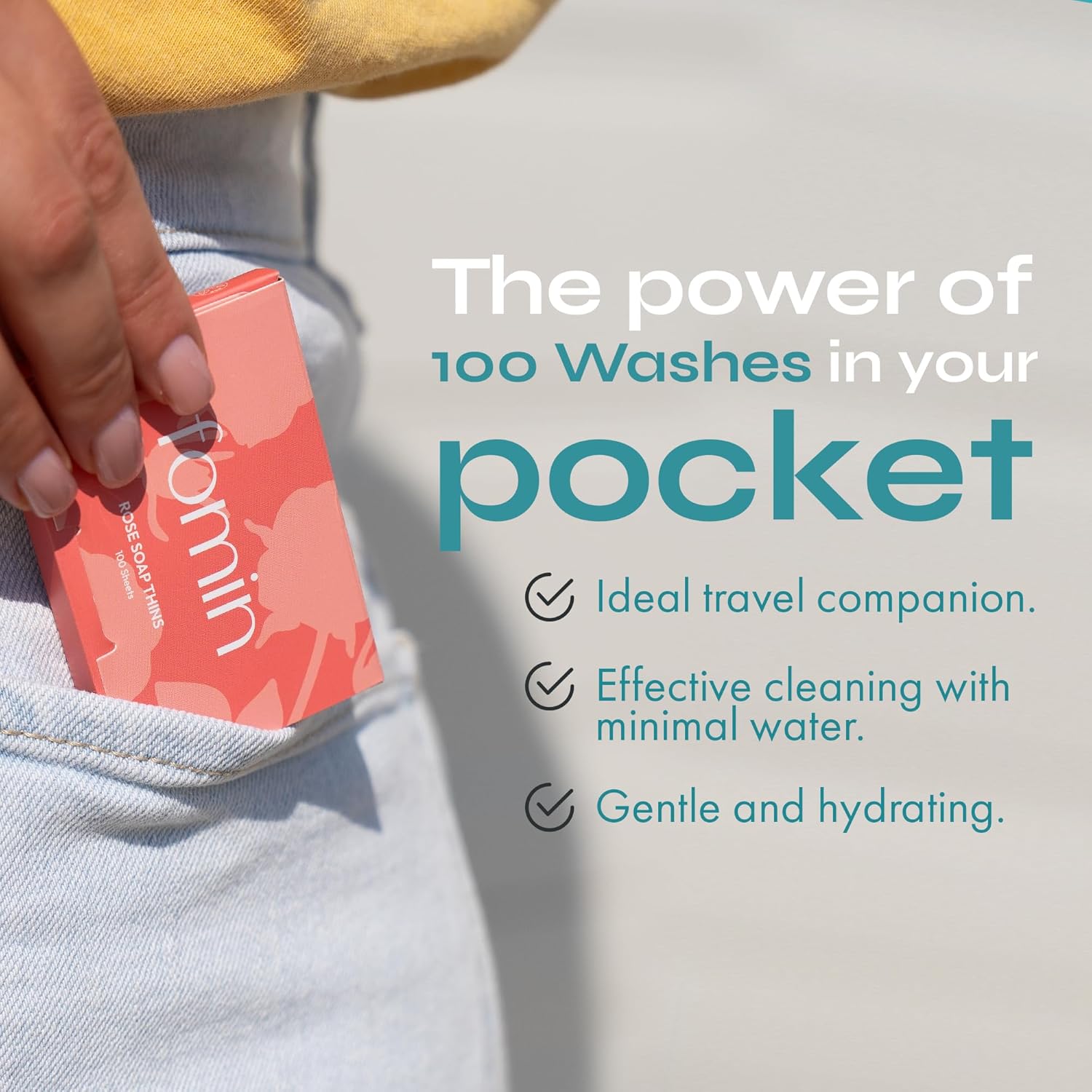 FOMIN - Paper Soap Sheets for Hand Washing - (100 Sheets) Jasmine Portable Travel Soap Sheets, Dissolvable Camping Mini Soap, Portable Hand Soap sheet - Image 3