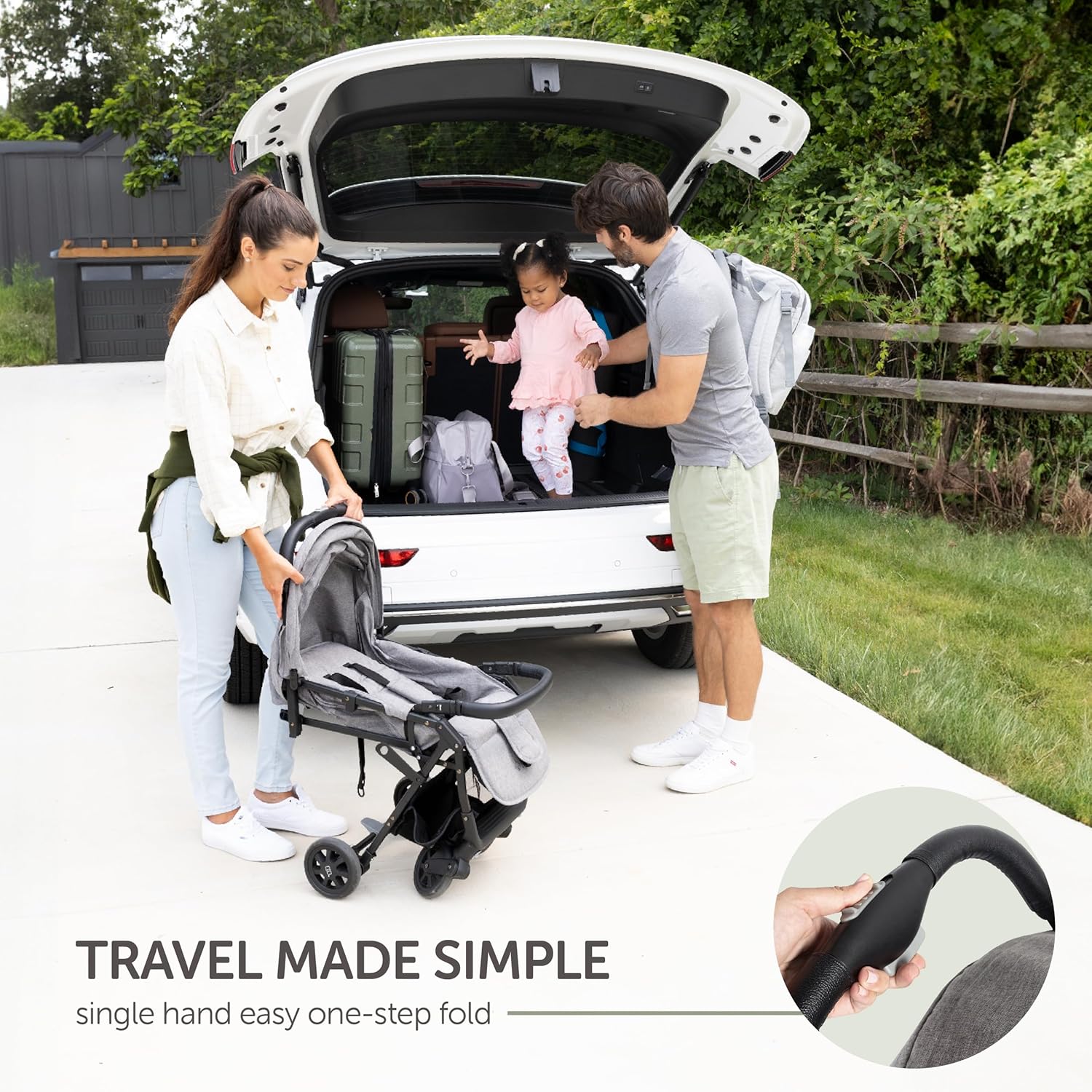 Lightweight Travel Stroller for Baby & Toddlers - Easy Fold & Compact Stroller with Canopy, Storage Basket, Multi-Position Recline & Convenient One-Hand Fold (Grey) - Image 3
