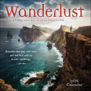 Wanderlust 2026 Wall Calendar: Trekking the Road Less Traveled